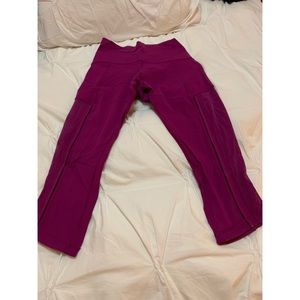 Magenta pink cropped lululemon pants